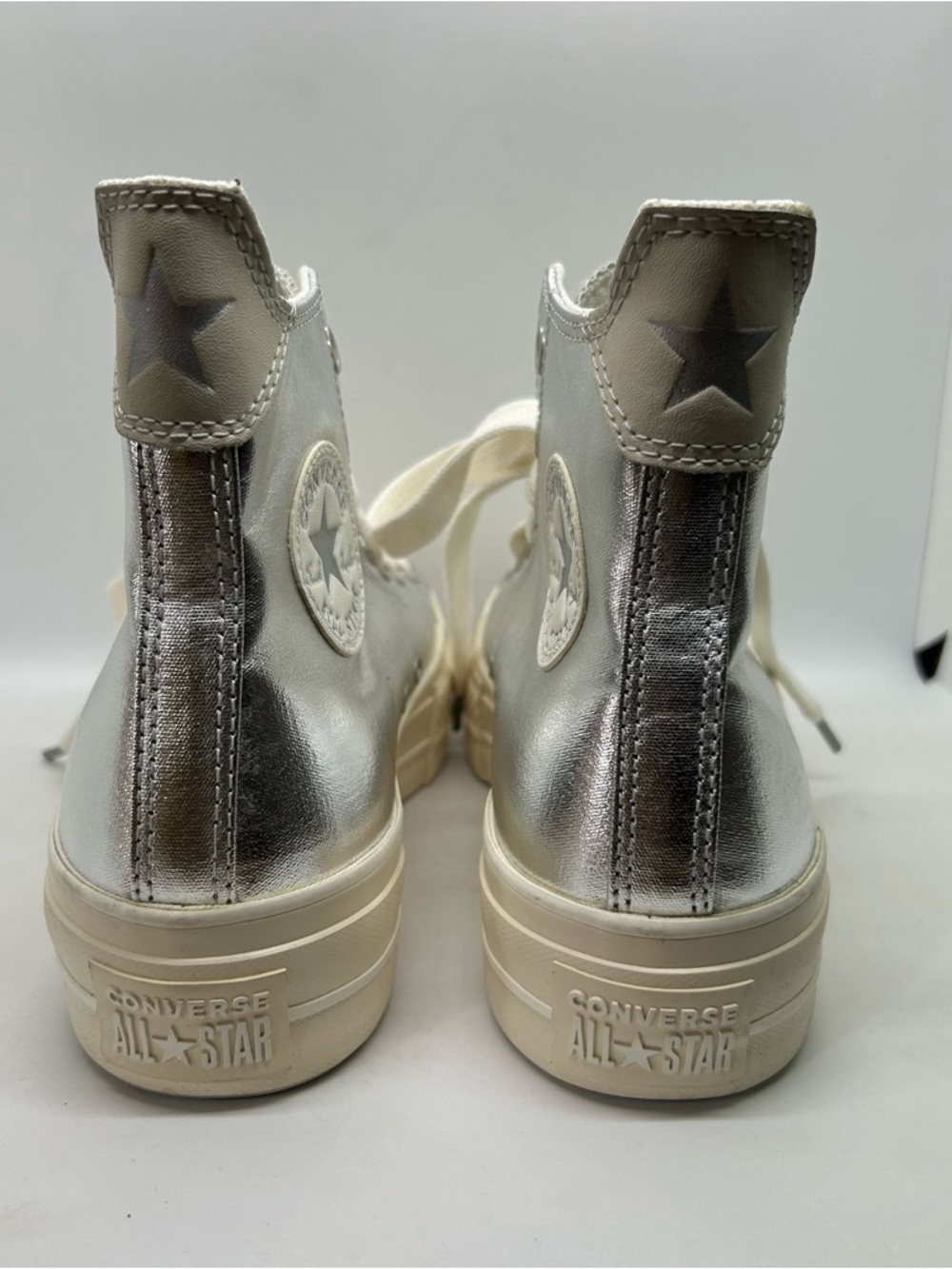 Chuck Taylor® All Star® Lift Metallic High Top Platform Sneaker (Womens) Sz 9 - Picture 6 of 10